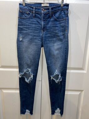 Madewell High Rise Skinny Ripped Jeans Size 28